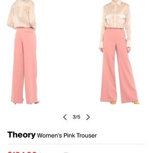 Theory women’s pink trousers wide legged career flare dress pants